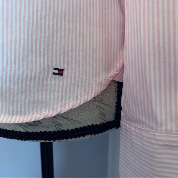 TOMMY HILFIGER Pink and White Striped Button Up - Picture 6 of 7